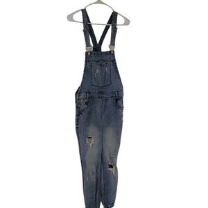 Almost Famous Blue Denim Overalls Relaxed Fit Outdoor Y2K 90's Retro streetwear